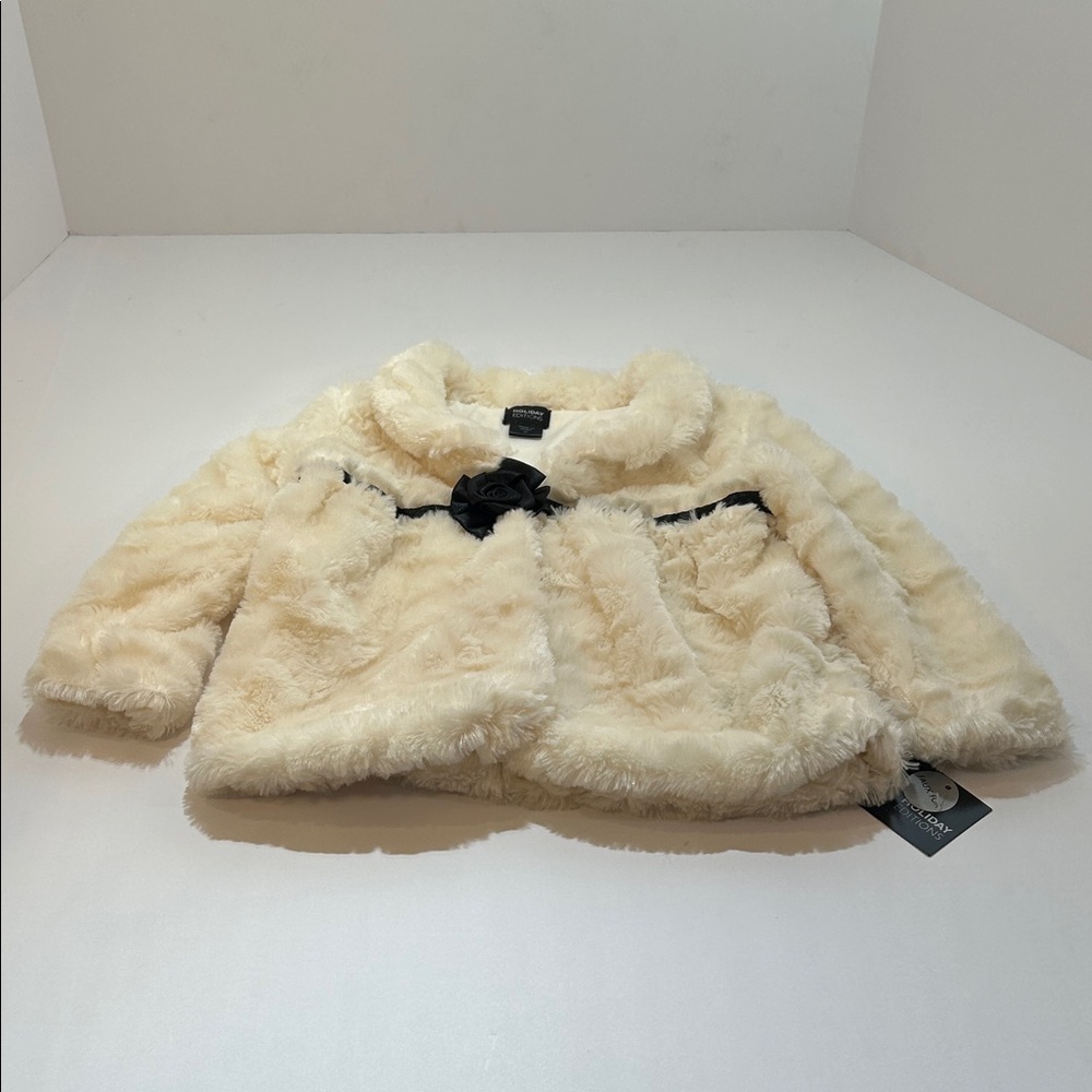 Holiday Editions Cream Faux Fur Kids Coat